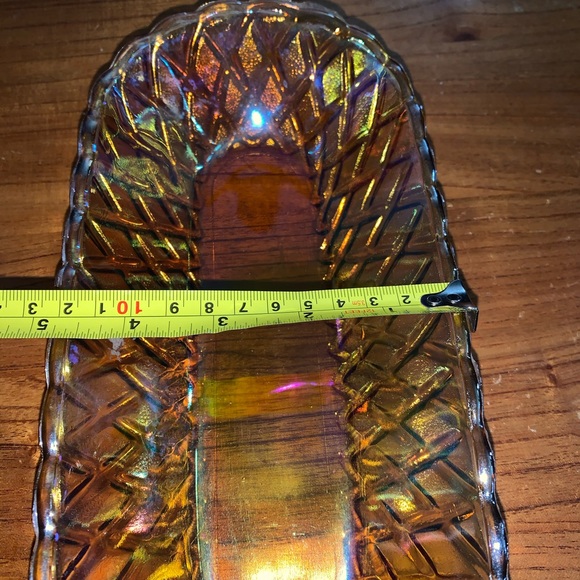 Amber Iridescent Carnival Indiana Candy Dish - Picture 6 of 6